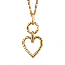 Open Heart Drop Pendant With Yellow Gold Plating